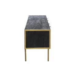 Made in Meubles Meuble Tv<Meuble TV en bois de manguier et métal doré Ange