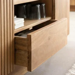 Made in Meubles Meuble Tv<Meuble TV en bois de manguier et marbre Adler