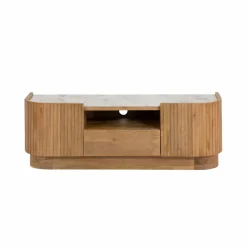 Made in Meubles Meuble Tv<Meuble TV en bois de manguier et marbre Adler