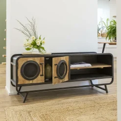 Made in Meubles Meuble Tv<Meuble TV en bois de manguier Nautilus