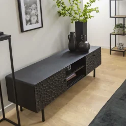 Made in Meubles Meuble Tv<Meuble TV en bois de manguier et métal Liv