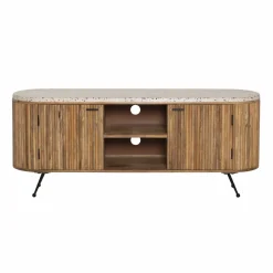 Made in Meubles Meuble Tv<Meuble TV en bois de manguier et terrazzo Ambrine