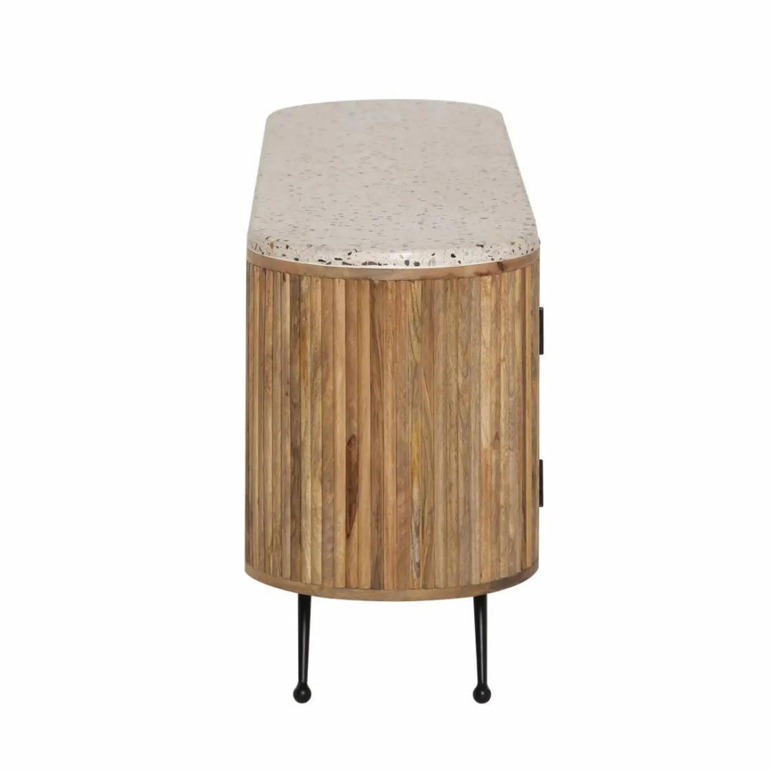 Made in Meubles Meuble Tv<Meuble TV en bois de manguier et terrazzo Ambrine