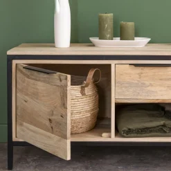 Made in Meubles Meuble Tv<Meuble TV en bois de manguier et métal Héloïse