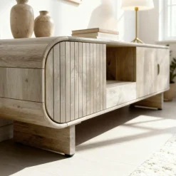 Made in Meubles Meuble Tv<Meuble TV en bois de manguier clair Yoni