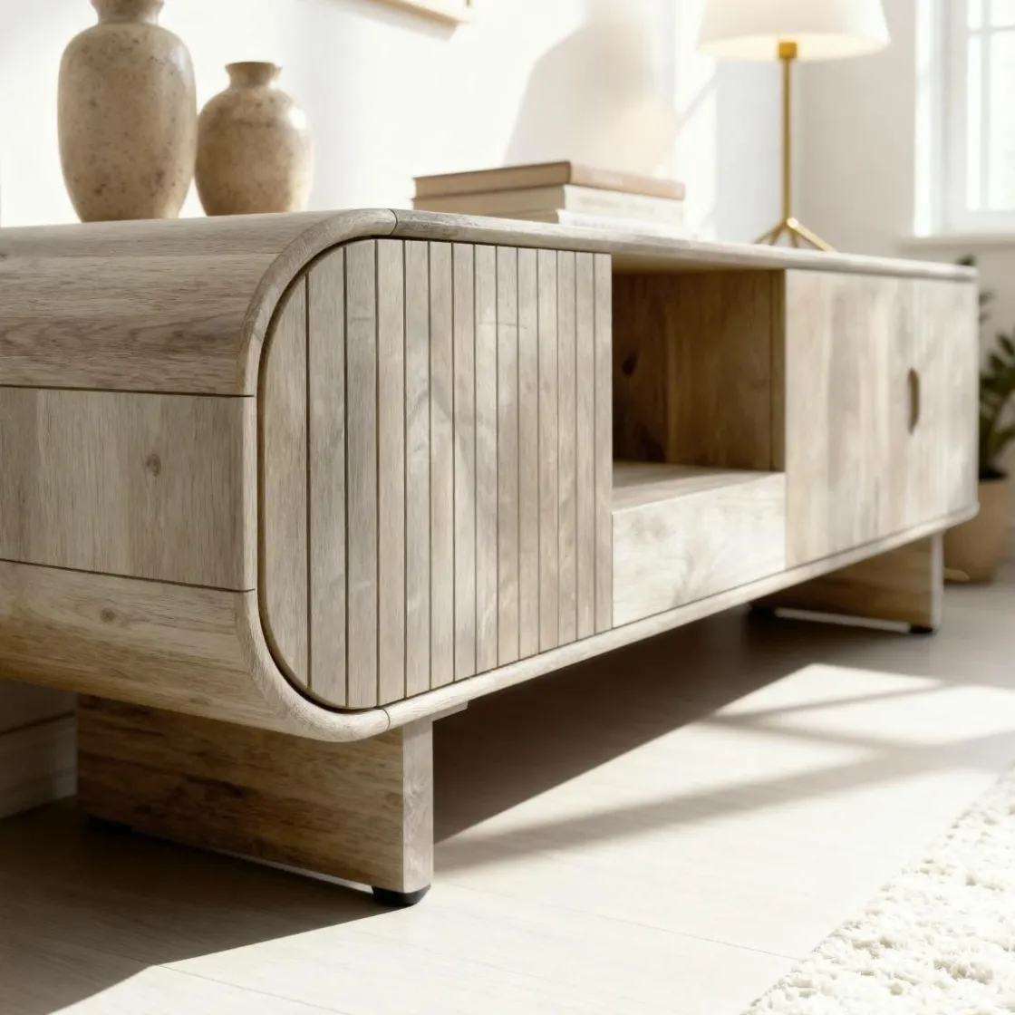 Made in Meubles Meuble Tv<Meuble TV en bois de manguier clair Yoni