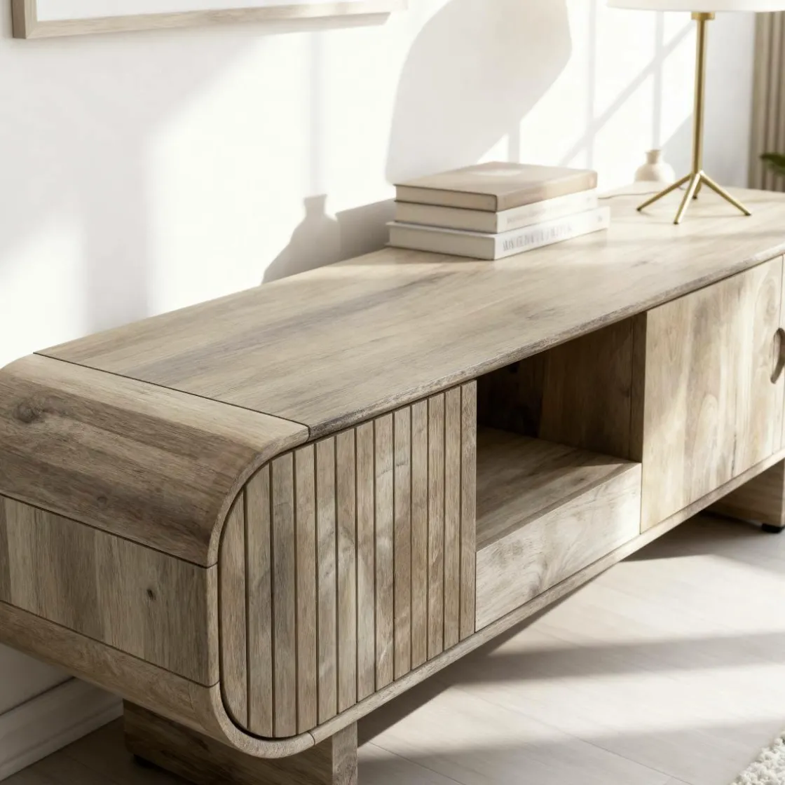 Made in Meubles Meuble Tv<Meuble TV en bois de manguier clair Yoni