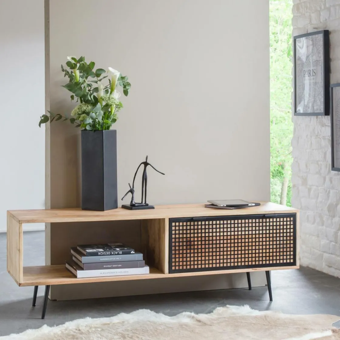 Made in Meubles Meuble Tv<Meuble TV en bois de manguier 140 cm Jasmin