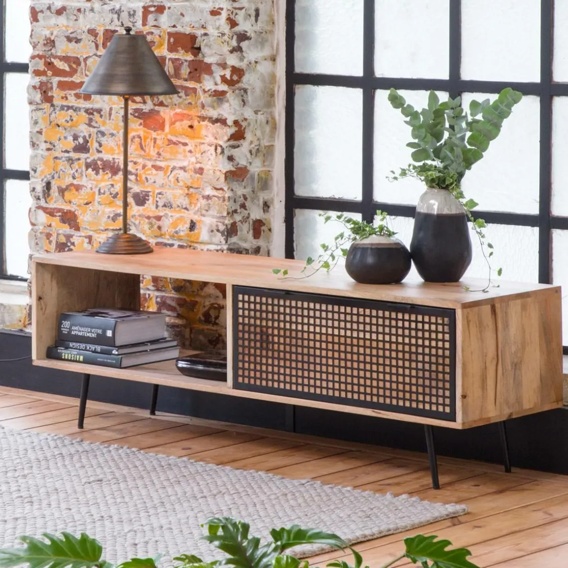 Made in Meubles Meuble Tv<Meuble TV en bois de manguier 140 cm Jasmin