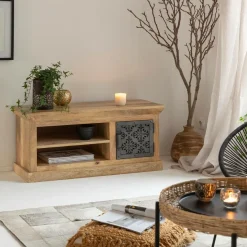 Made in Meubles Meuble Tv<Meuble TV en bois de manguier et métal Sahara