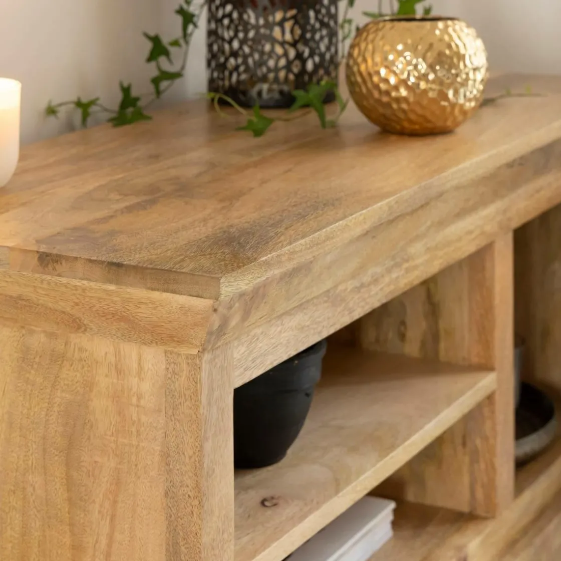 Made in Meubles Meuble Tv<Meuble TV en bois de manguier et métal Sahara