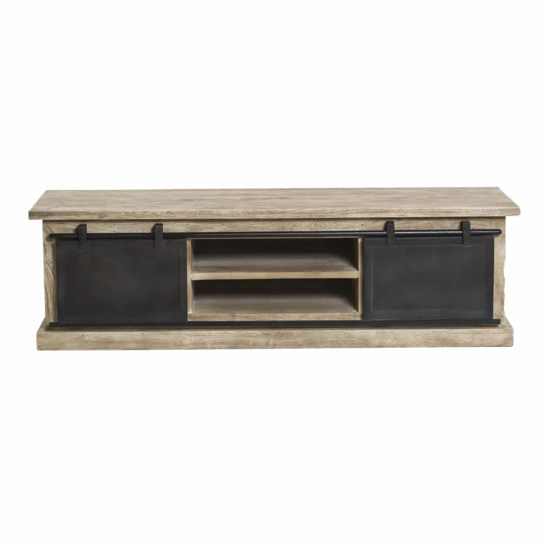 Made in Meubles Meuble Tv<Meuble TV en bois de manguier brossé et métal 160 cm Helsinki