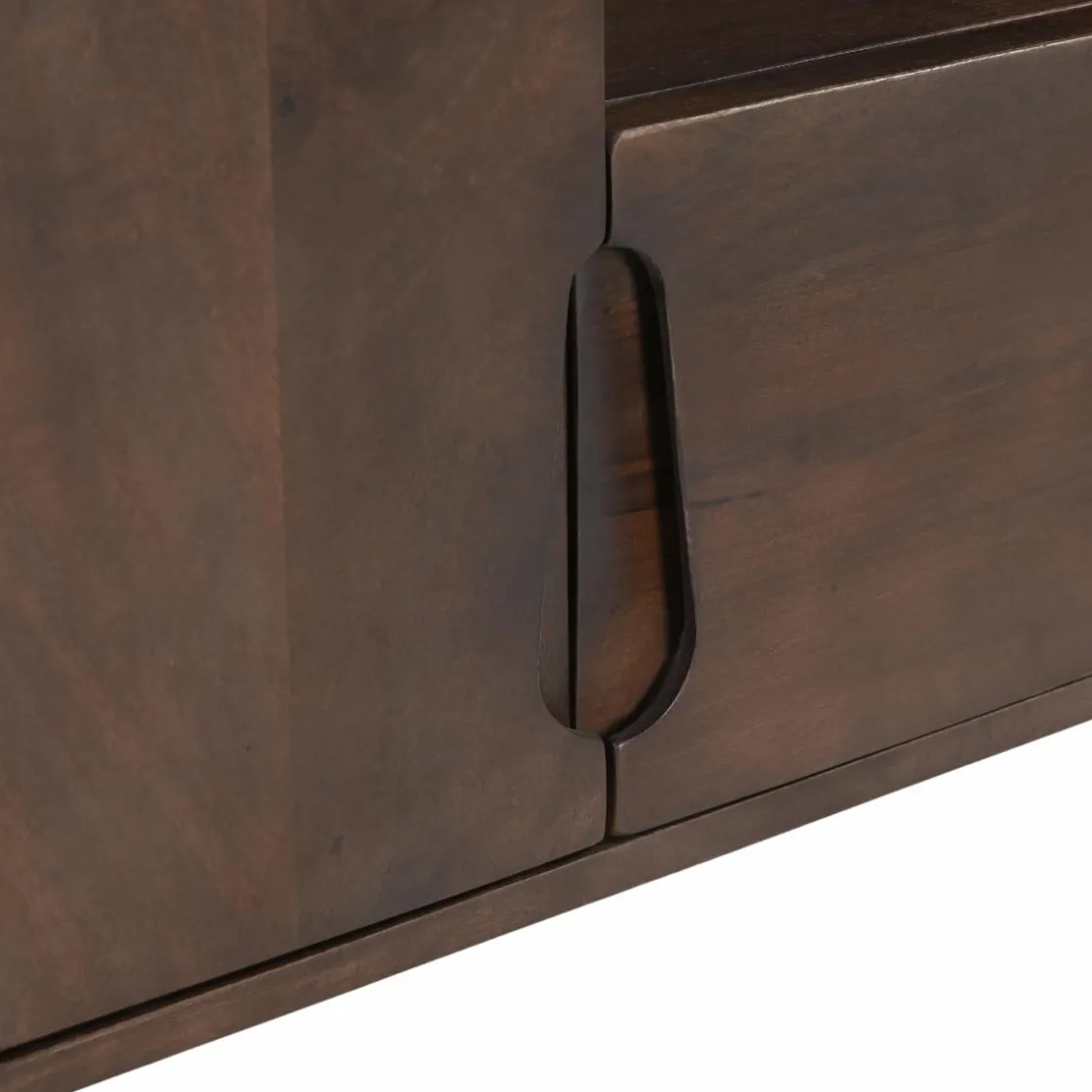 Made in Meubles Meuble Tv<Meuble TV en bois de manguier foncé Liriel