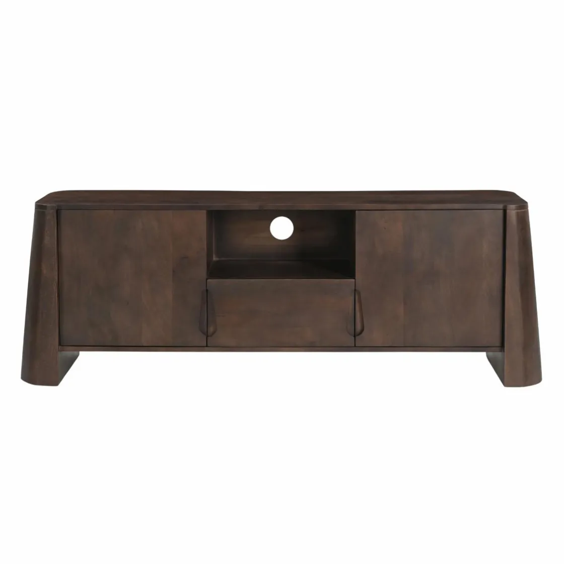 Made in Meubles Meuble Tv<Meuble TV en bois de manguier foncé Liriel