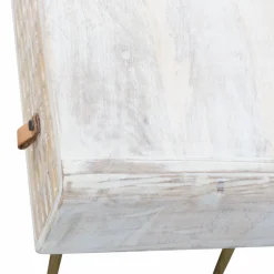 Made in Meubles Meuble Tv<Meuble TV en bois de manguier blanchi Rhodes