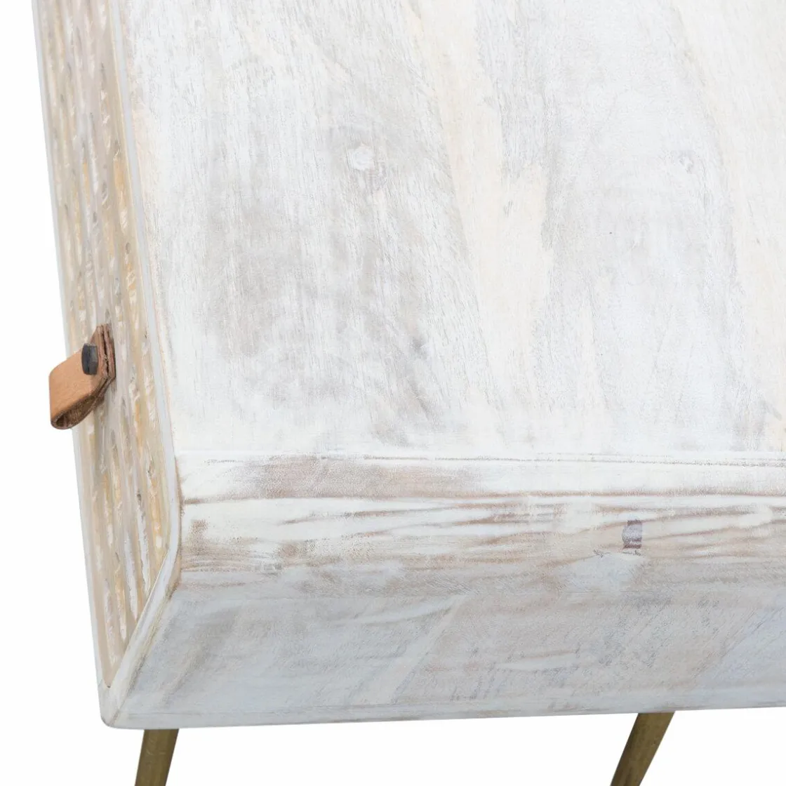 Made in Meubles Meuble Tv<Meuble TV en bois de manguier blanchi Rhodes