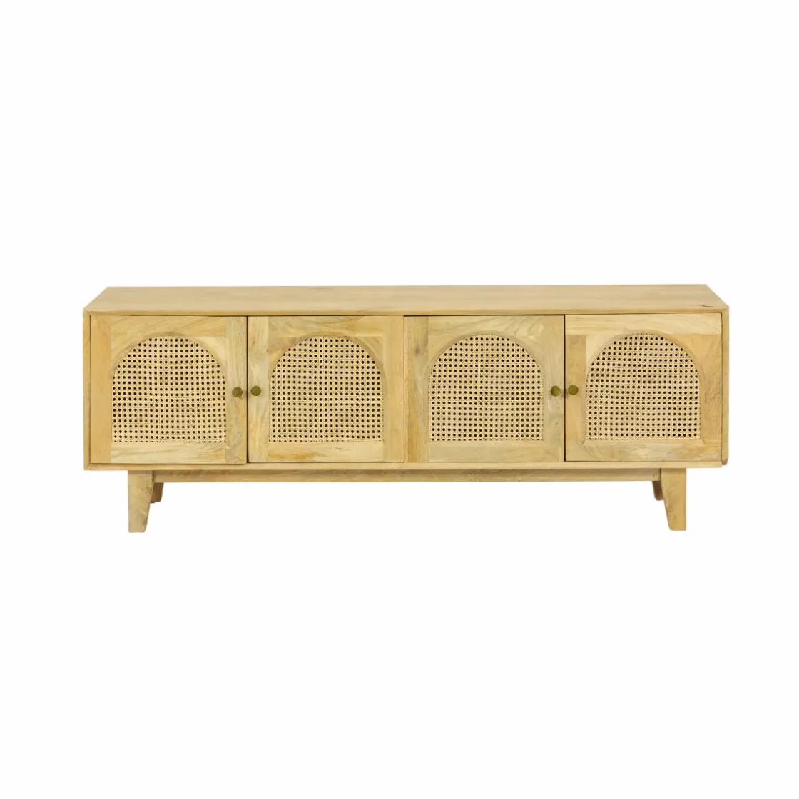 Made in Meubles Meuble Tv<Meuble TV en bois de manguier et cannage Edana