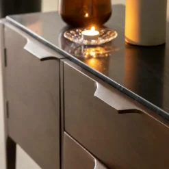 Made in Meubles Meuble Tv<Meuble TV en bois de manguier et marbre noir Roch