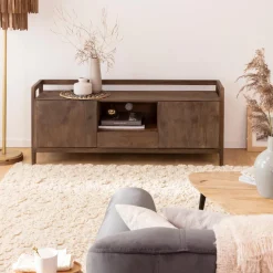 Made in Meubles Meuble Tv<Meuble TV en bois de manguier marron Emile