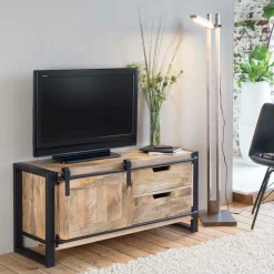 Made in Meubles Meuble Tv<Meuble TV en bois de manguier 120 cm New-York