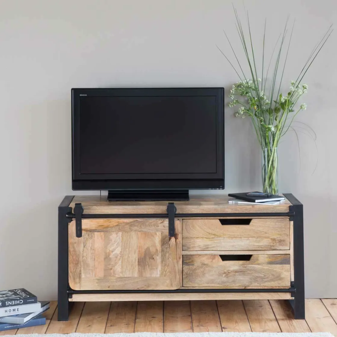 Made in Meubles Meuble Tv<Meuble TV en bois de manguier 120 cm New-York