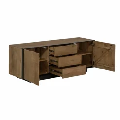 Made in Meubles Meuble Tv<Meuble TV en bois de manguier et métal Isil