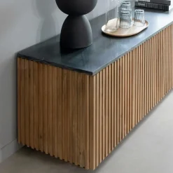 Made in Meubles Meuble Tv<Meuble TV en bois de manguier et marbre Betty