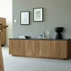 Made in Meubles Meuble Tv<Meuble TV en bois de manguier et marbre Betty