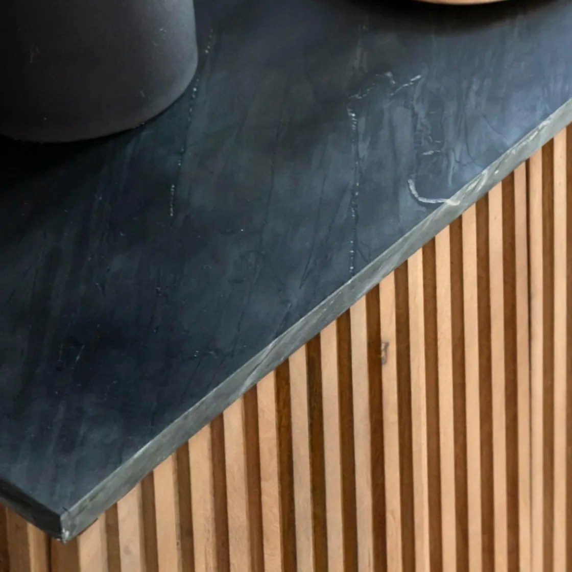 Made in Meubles Meuble Tv<Meuble TV en bois de manguier et marbre Betty