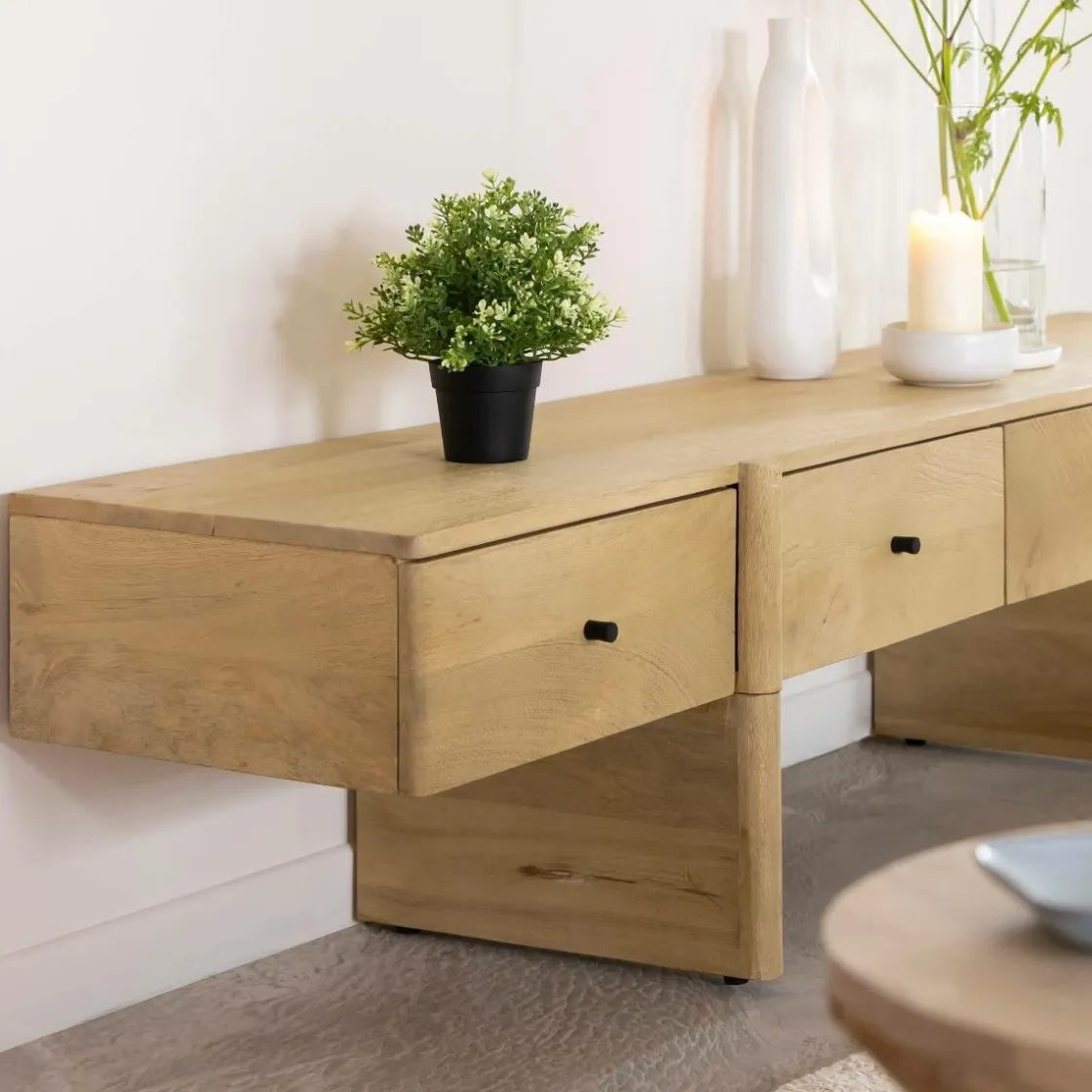 Made in Meubles Meuble Tv<Meuble TV en bois de manguier 4 tiroirs Amara