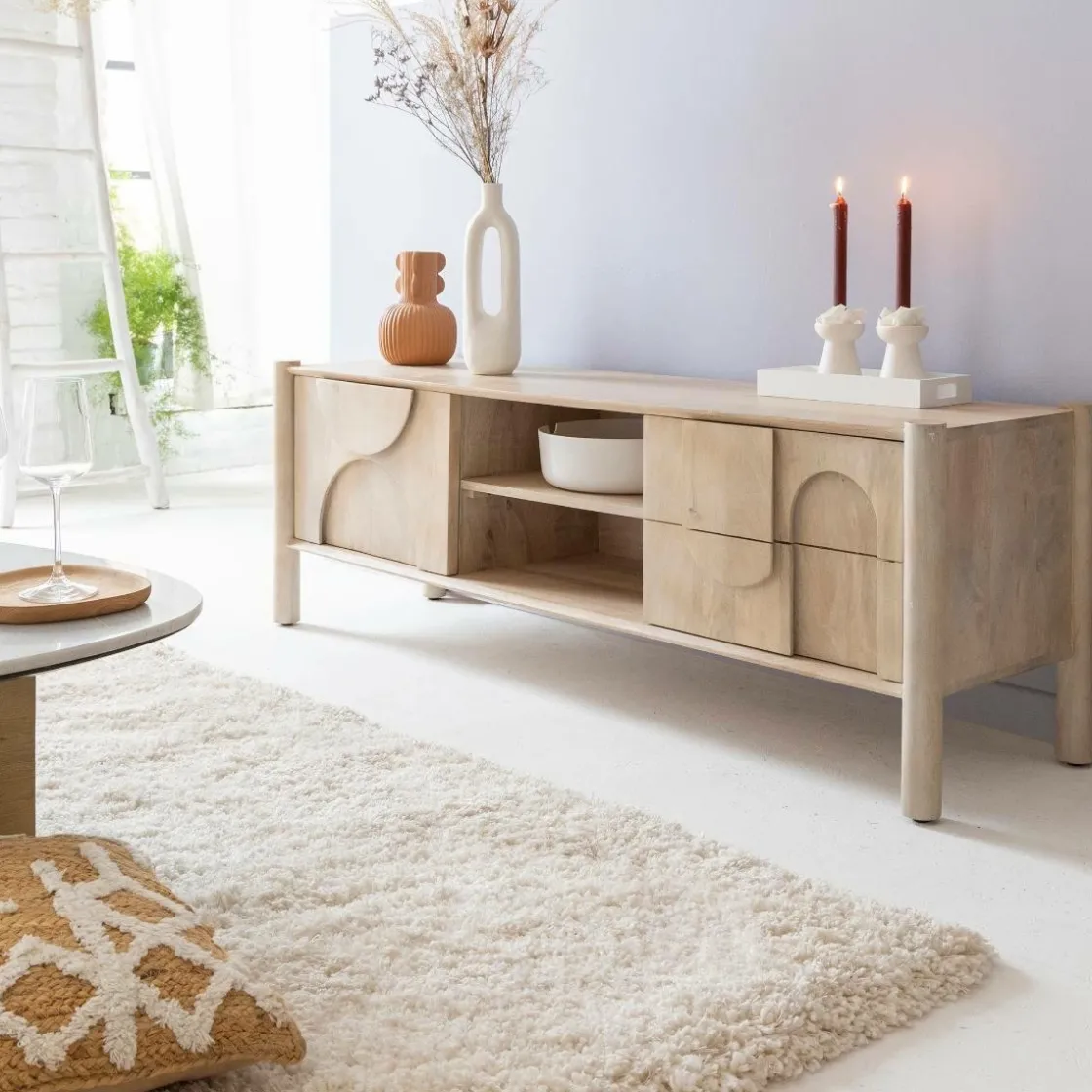 Made in Meubles Meuble Tv<Meuble TV en bois de manguier Tysia