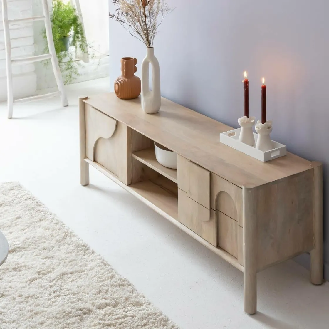 Made in Meubles Meuble Tv<Meuble TV en bois de manguier Tysia