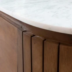 Made in Meubles Meuble Tv<Meuble TV en bois de manguier et marbre Sienne