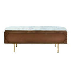 Made in Meubles Meuble Tv<Meuble TV en bois de manguier et marbre Sienne