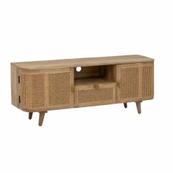 Made in Meubles Meuble Tv<Meuble TV en bois de manguier et cannage Palma