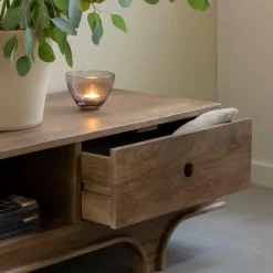 Made in Meubles Meuble Tv<Meuble TV en bois de manguier foncé Daelan