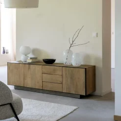 Made in Meubles Meuble Tv<Meuble TV en bois de manguier et métal Isil