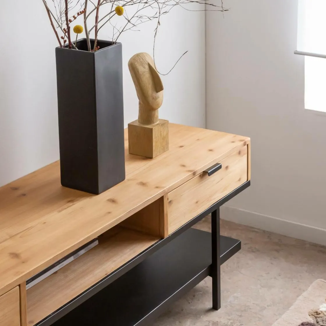 Made in Meubles Meuble Tv<Meuble TV en bois de sapin Enola