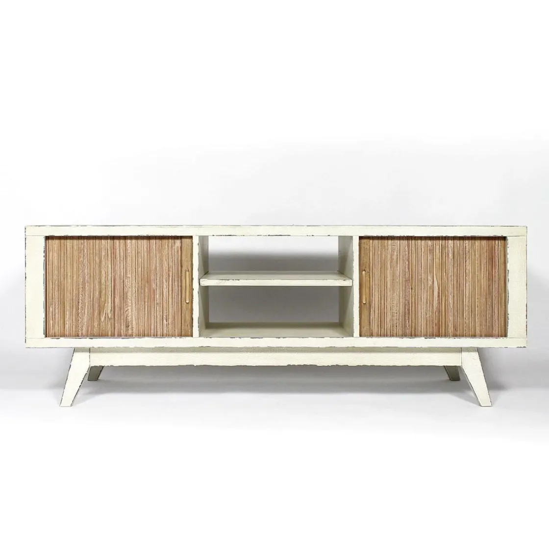 Made in Meubles Meuble Tv<Meuble TV en bois effet patiné Clémentine