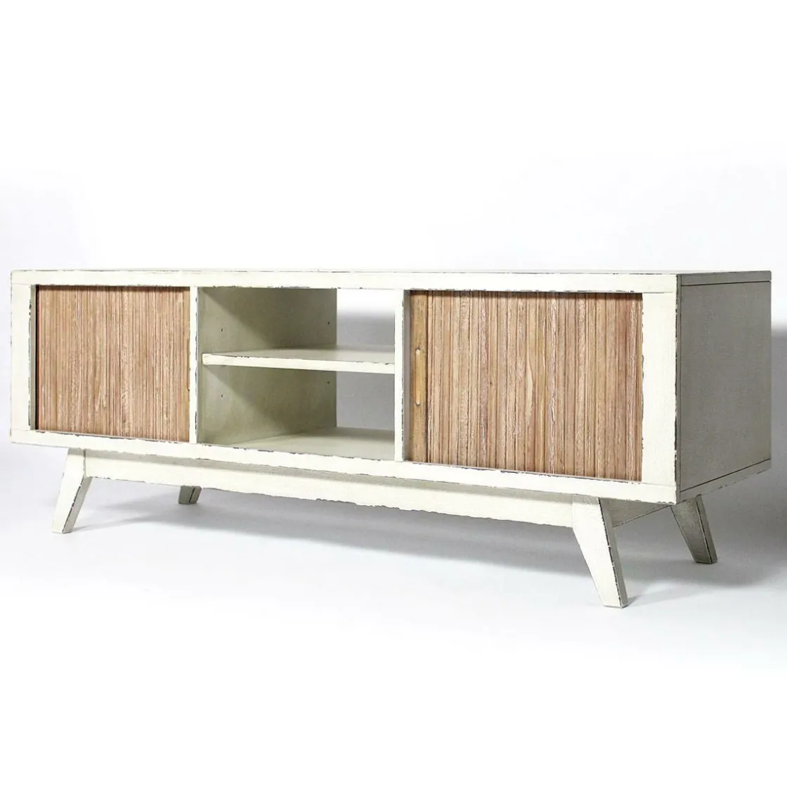 Made in Meubles Meuble Tv<Meuble TV en bois effet patiné Clémentine