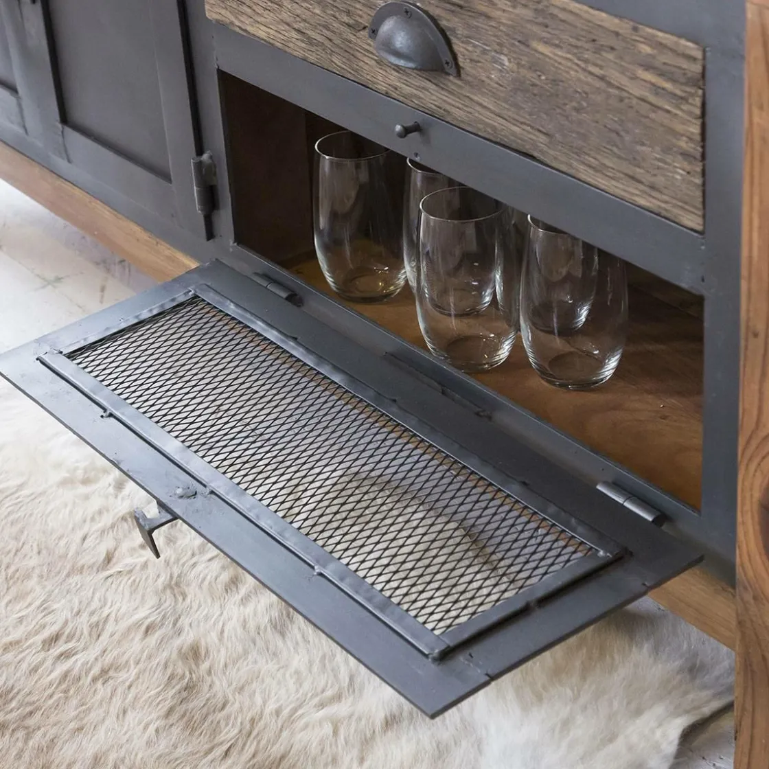 Made in Meubles Meuble Tv<Meuble TV en bois recyclé et métal Hector