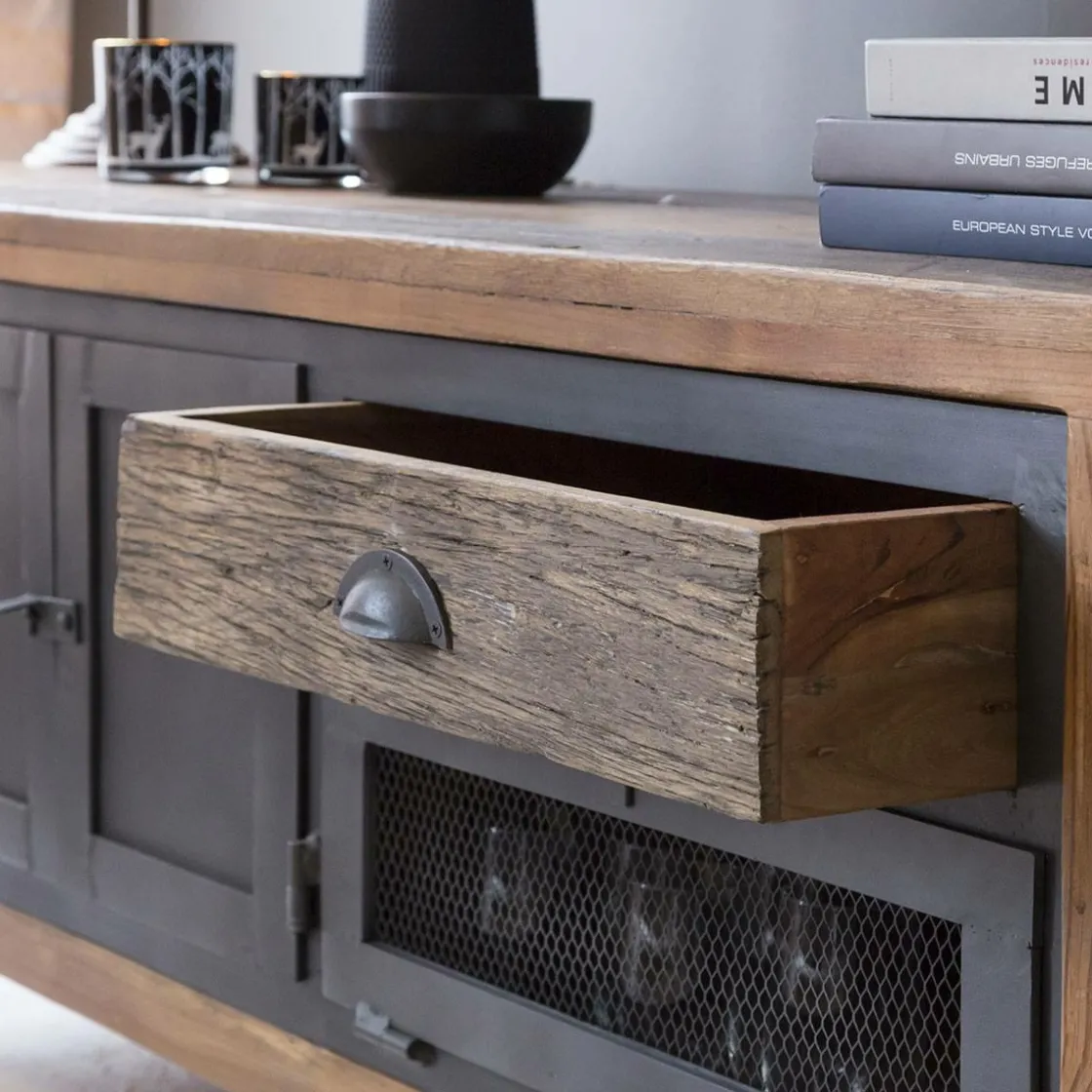 Made in Meubles Meuble Tv<Meuble TV en bois recyclé et métal Hector