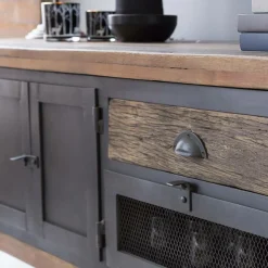 Made in Meubles Meuble Tv<Meuble TV en bois recyclé et métal Hector