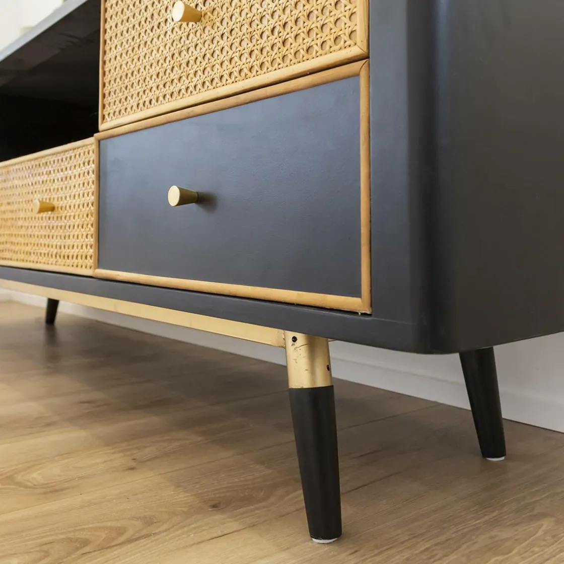 Made in Meubles Meuble Tv<Meuble TV en cannage et métal Volterra