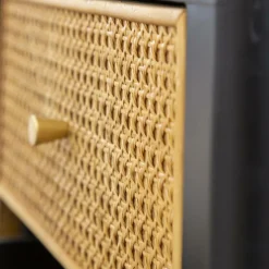 Made in Meubles Meuble Tv<Meuble TV en cannage et métal Volterra