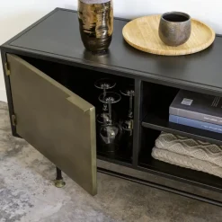 Made in Meubles Meuble Tv<Meuble TV en laiton et métal Janelle