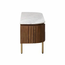 Made in Meubles Meuble Tv<Meuble TV en marbre et bois de manguier Sienne