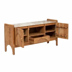 Made in Meubles Meuble Tv<Meuble TV en marbre et bois d'acacia Calix