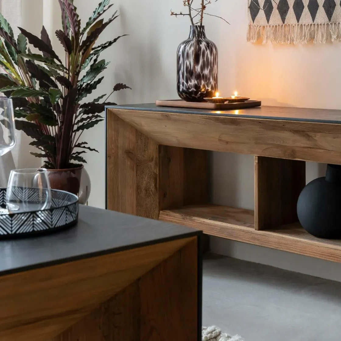 Made in Meubles Meuble Tv<Meuble TV en pin recyclé Constance