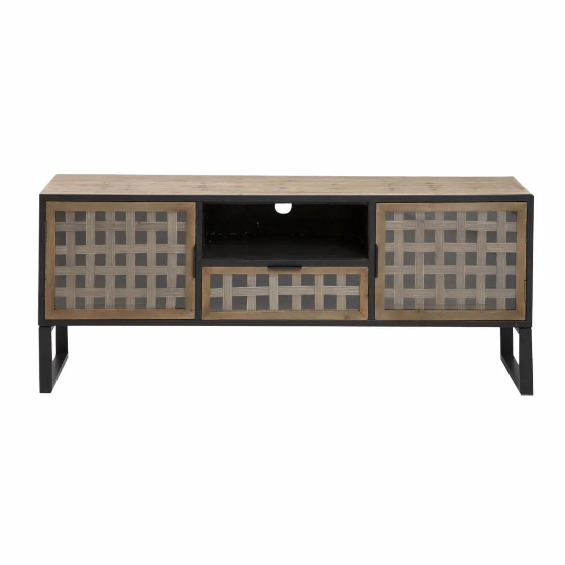 Made in Meubles Meuble Tv<Meuble TV en sapin et métal noir Elise